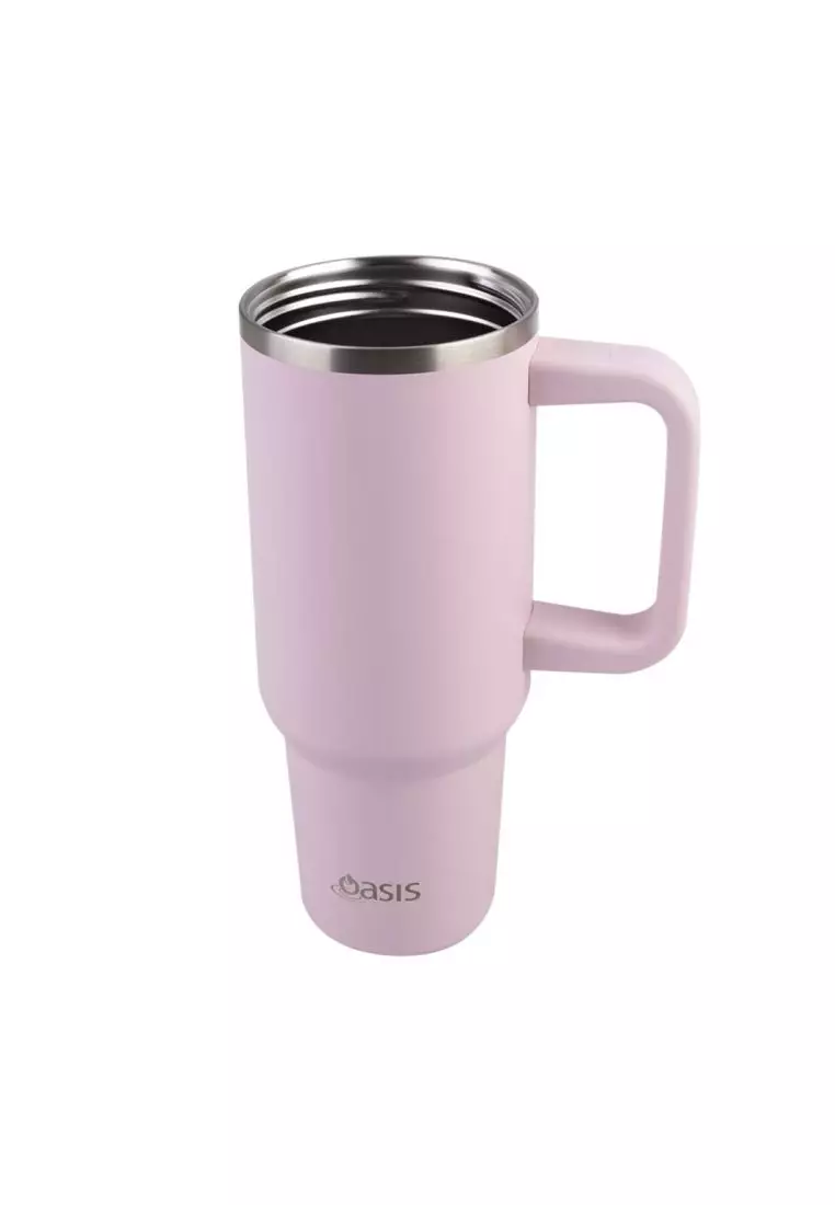 Oasis Stainless Steel Insulated Commuter Travel Tumbler 1.2L - Pink Lemonade