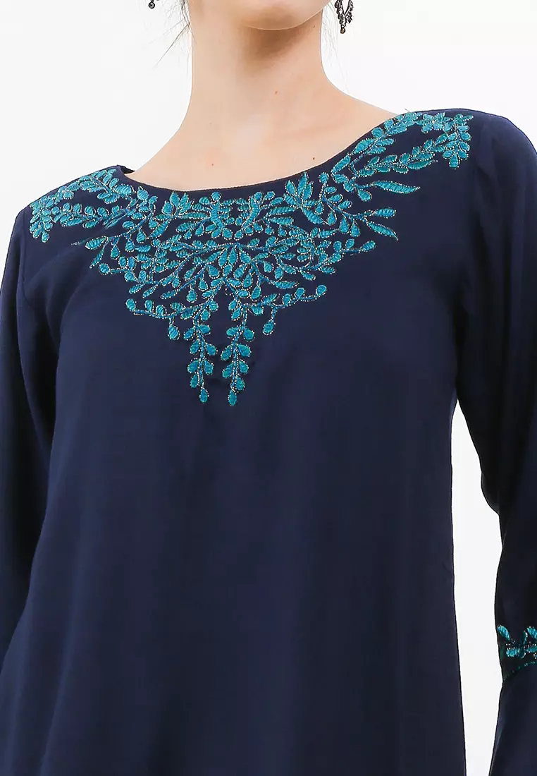 Chanira Festive Kaiza Blouse-Navy
