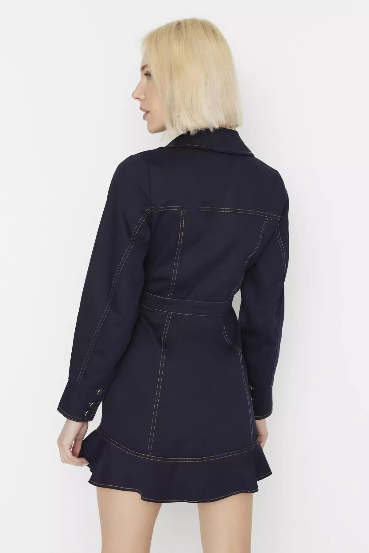 Button Detailed Woven Shirt Dress
