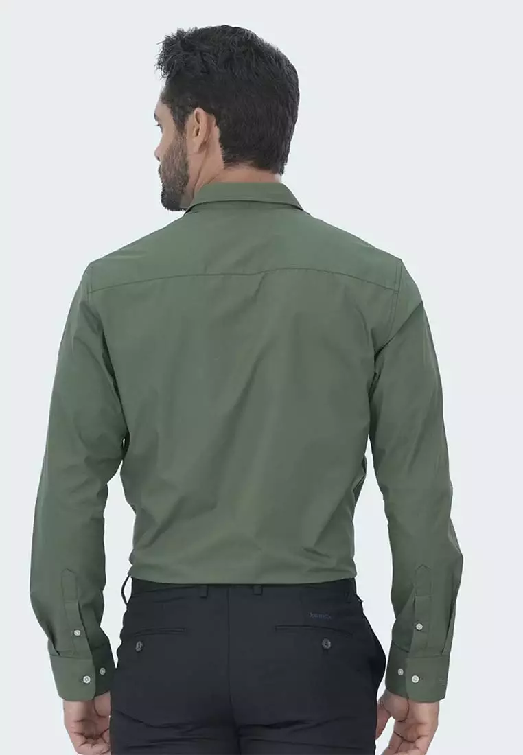 Johnwin - Kemeja Formal - Reguler Fit - Lengan Panjang - Opulence Collection - Model Basic - White - Black - Olive - Multi Produk - FSH.650.K249