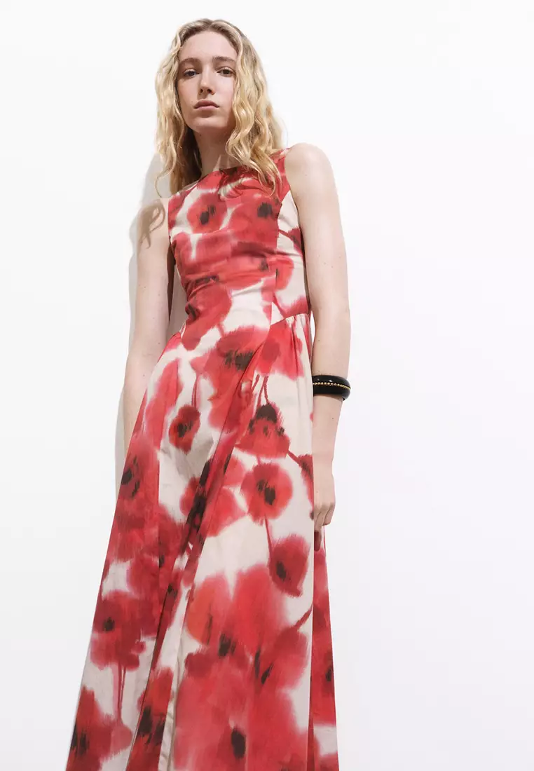 Floral-Print Flared Dress