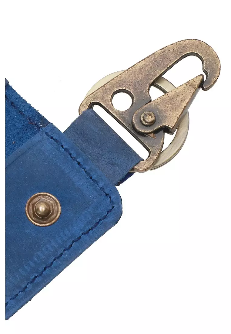 Elgreno Dompet STNK Lipat Dua Gnatungan Kunci Mobil Motor Handmade Material Genuine Leather 311 ORIGINAL - Blue
