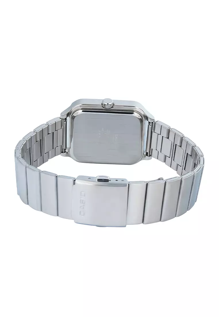 CASIO to the Moon and Back Series MTP-M305D-2AV Jam Tangan Analog Pria - Light Blue Dial Silver Stainless Steel