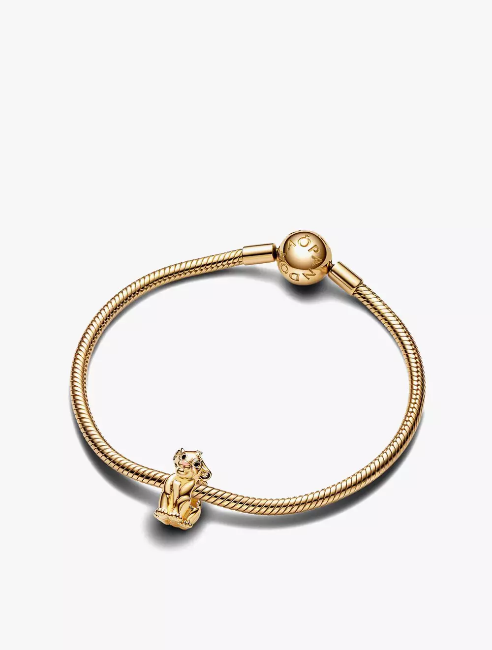 Disney The Lion King Simba 14k gold-plated charm with black and pink enamel