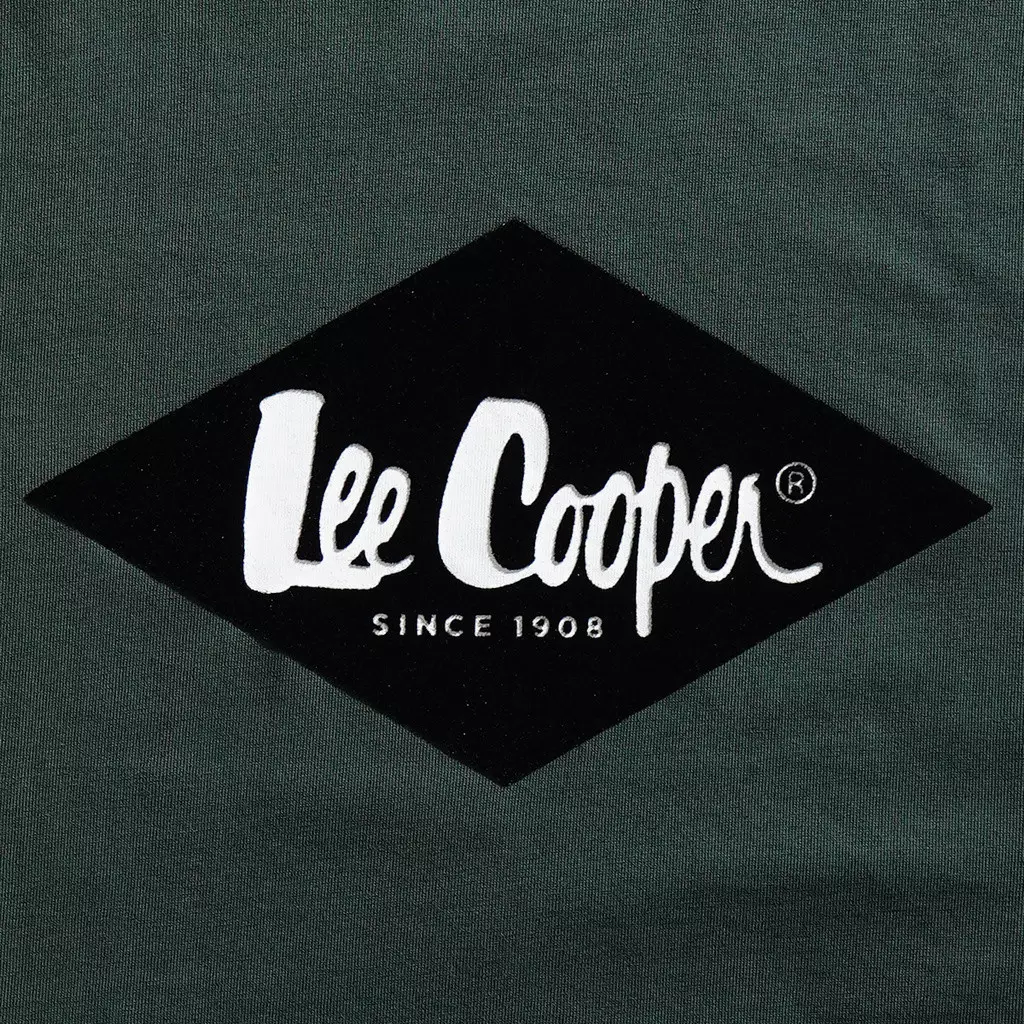 Lee Cooper T-Shirt Black Diamond Logo Velvet Olive
