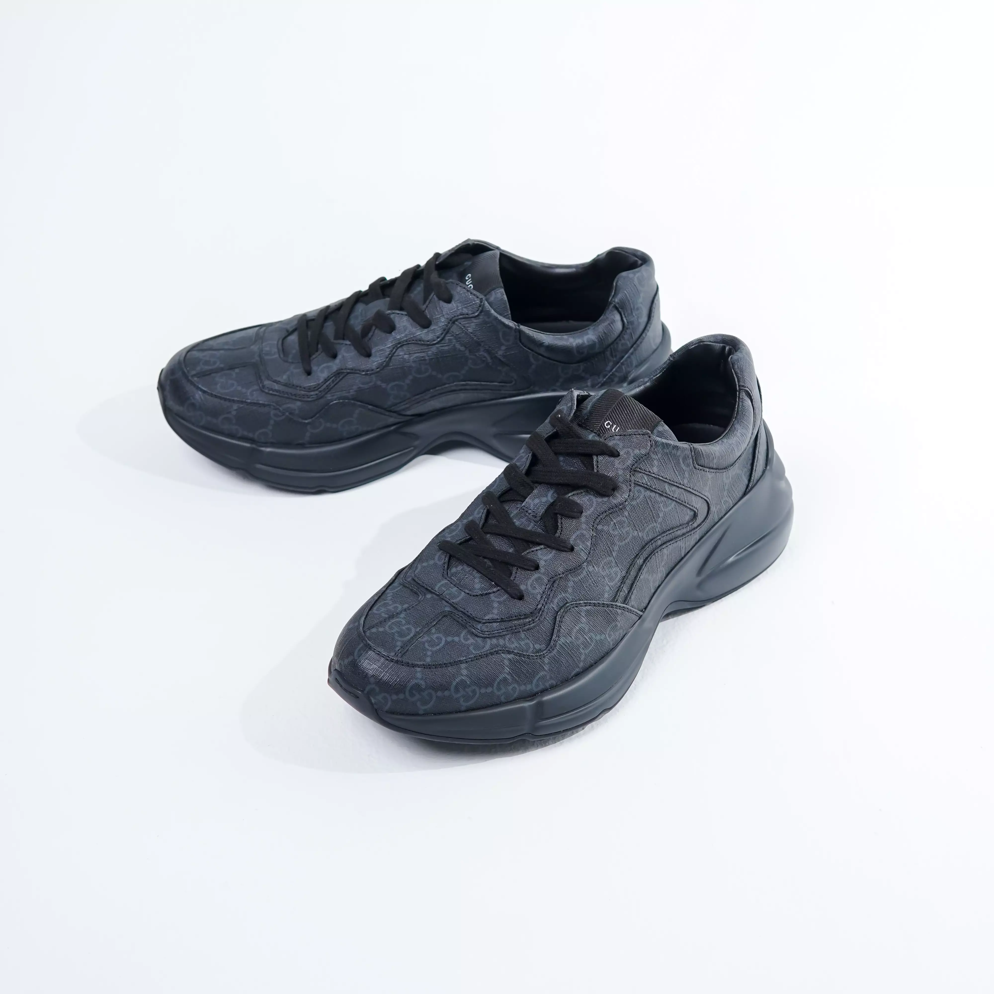 Jual Gucci Sepatu GUCCI GG RHYTON MONOGRAM BLACK SNEAKER 100