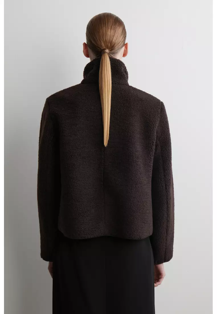 FUNNEL-NECK TEDDY JACKET