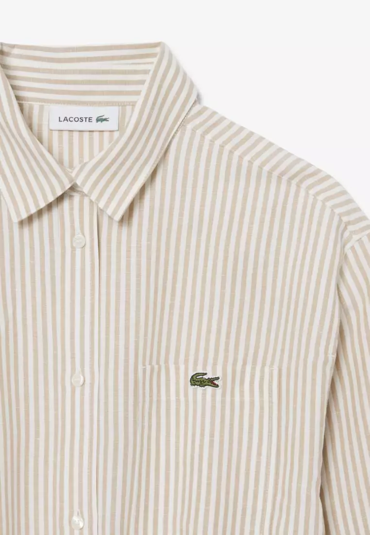 Oversized Linen Blend Shirt Dress