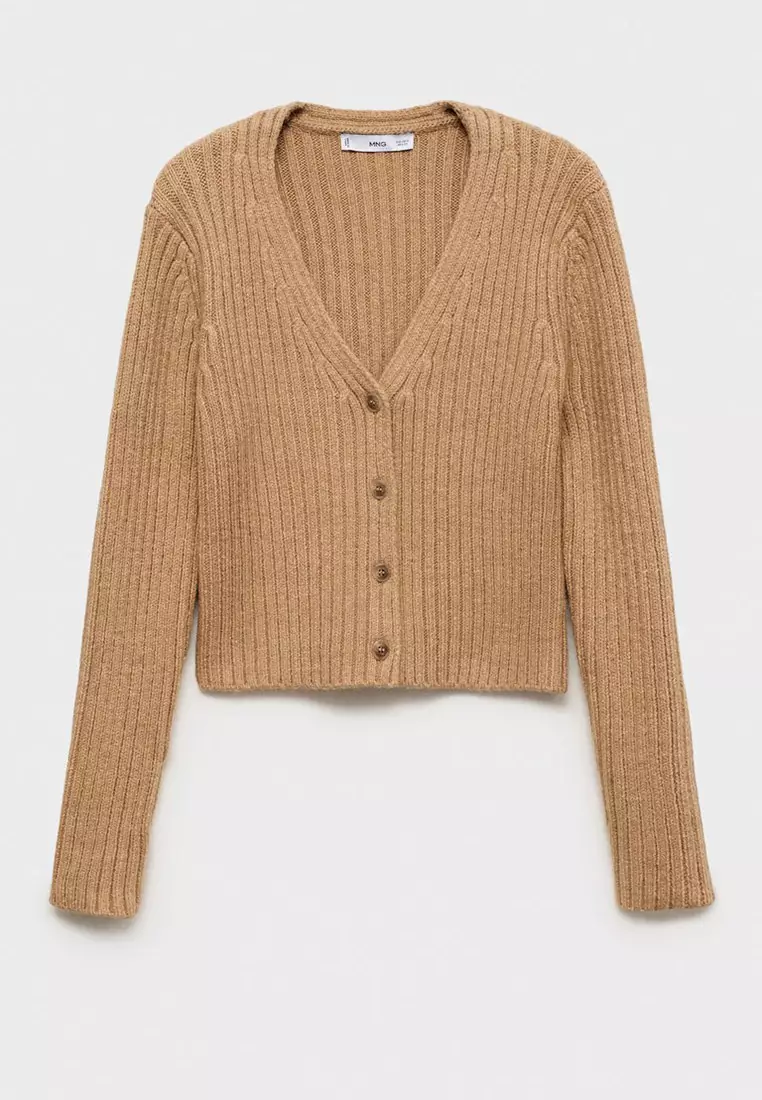V-Neck Ribbed Cardigan
