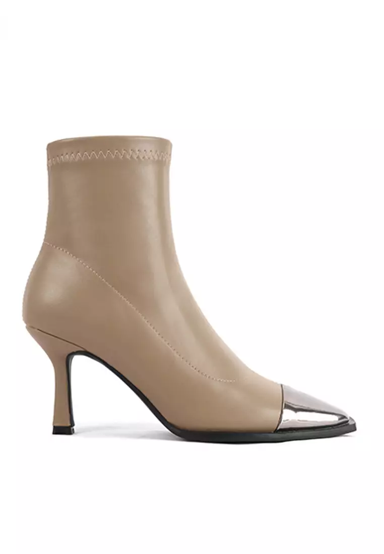 Discount on Twenty Eight Shoes  shoes - SKU: VANSA Slim Paneled Stretch Ankle Boots VSW-B837563