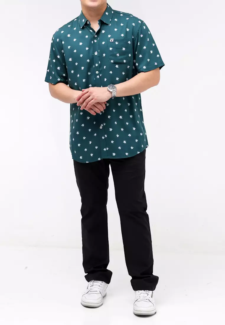 Printed Woven Polo Short Sleeves