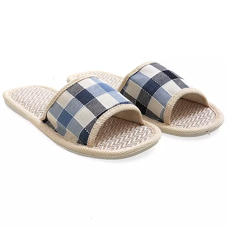 Mians Slippers Sandal Selop Unisex Indoor Colorful Design Material Linen ORIGINAL - Blue