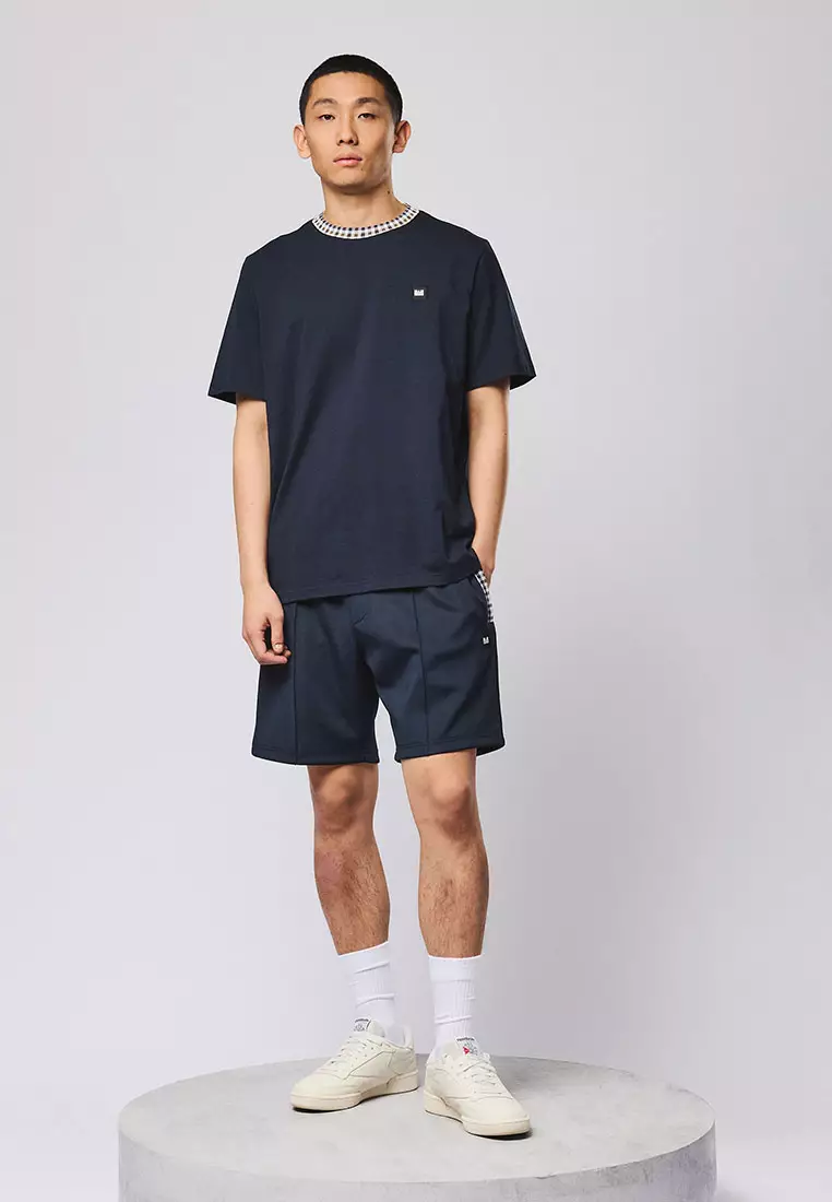 MENS NAVY SILA JACQUARD RIB TEE