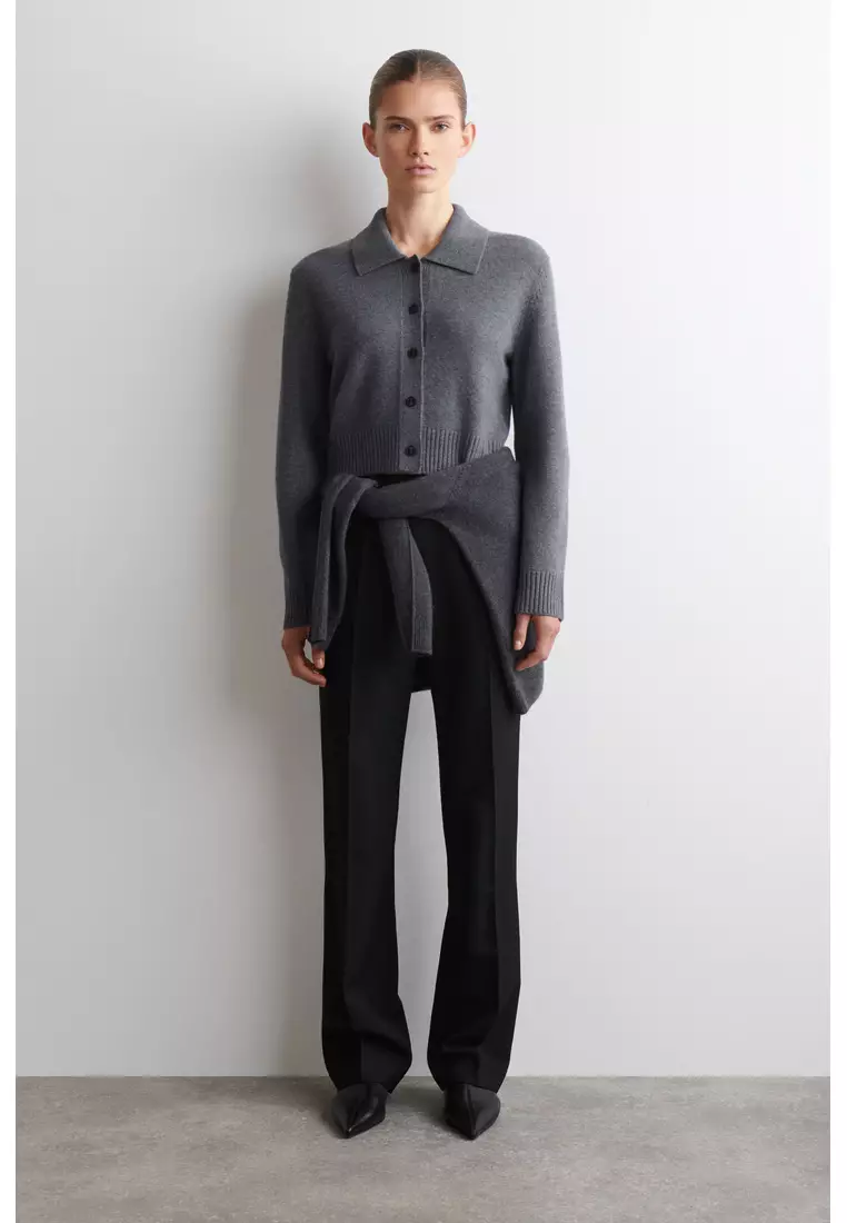COLLARED MERINO WOOL CARDIGAN
