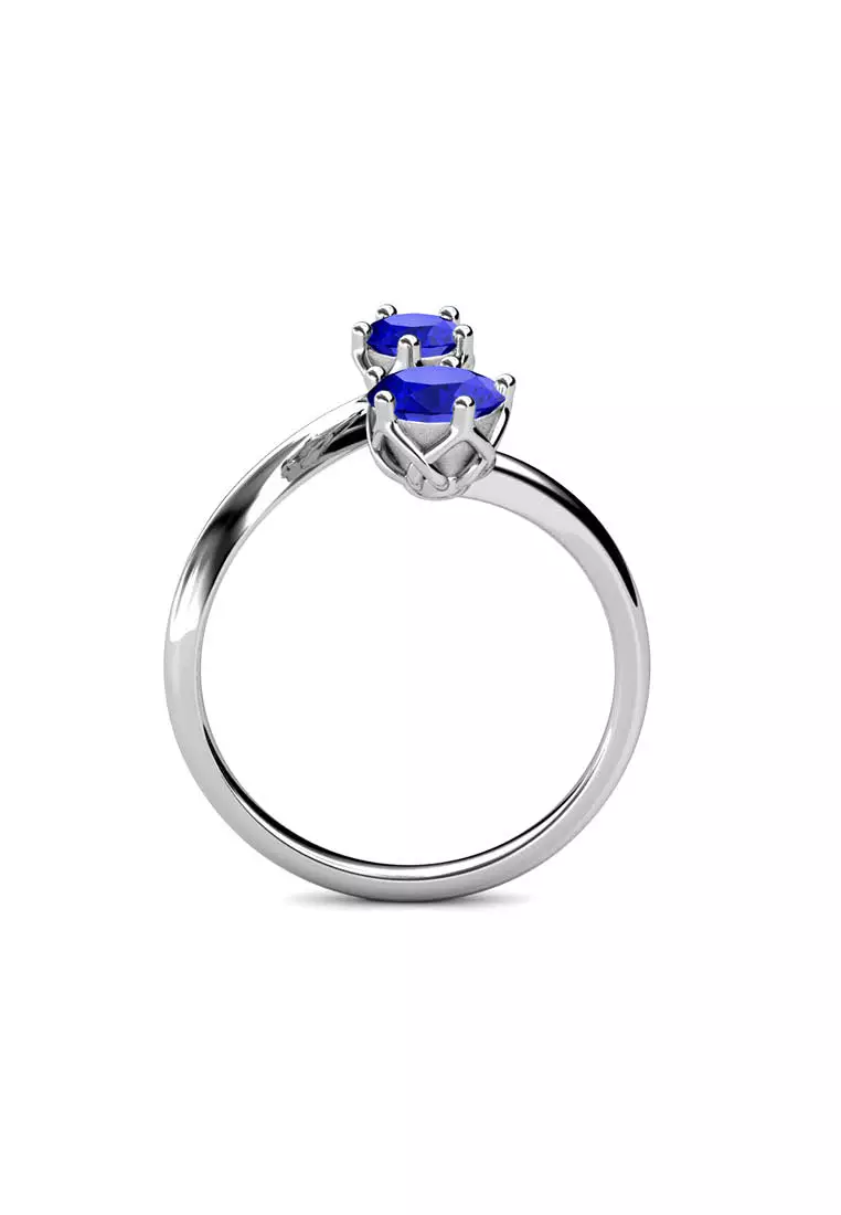 Birth Stone Ring September Sapphire WG - Cincin Crystal by Her Jewellery