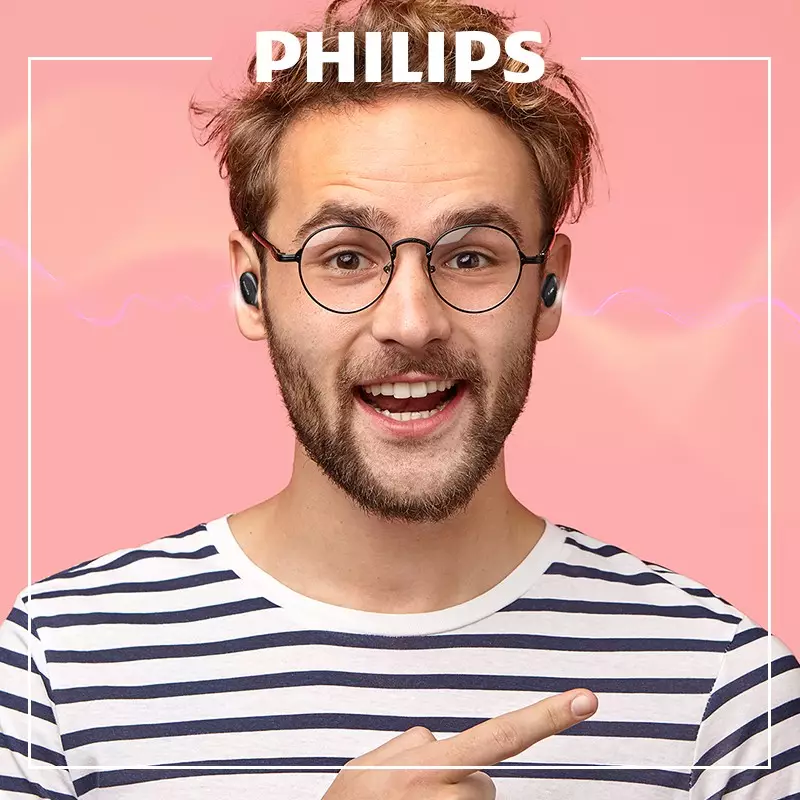 Jual Philips Philips TAT2205 Black Inear true wireless headphones