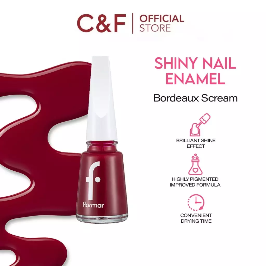 Flormar Nail Enamel - 128 Bordeaux Scream | Kutek Halal Certified