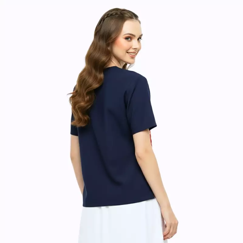 Blouse Batik Wanita - Bhatara Batik Nanita - Atasan Batik Modern Lengan Pendek