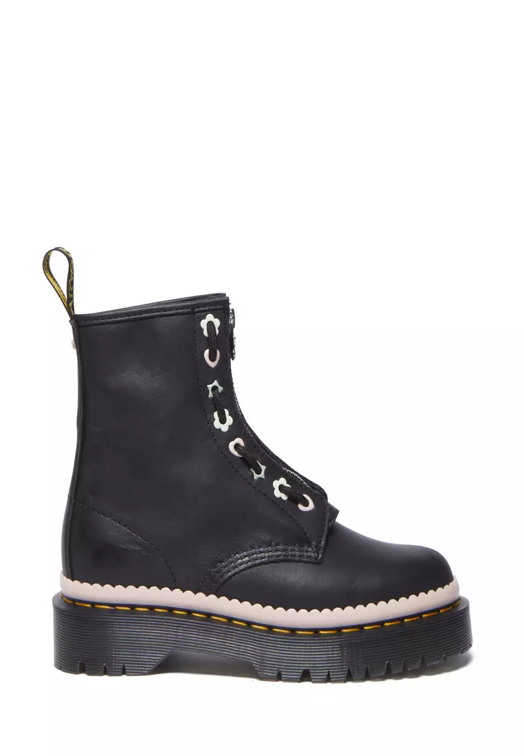 Discount on Dr. Martens  shoes - SKU: 1460 Pascal Bex Front Zip Leather Black Boots Women