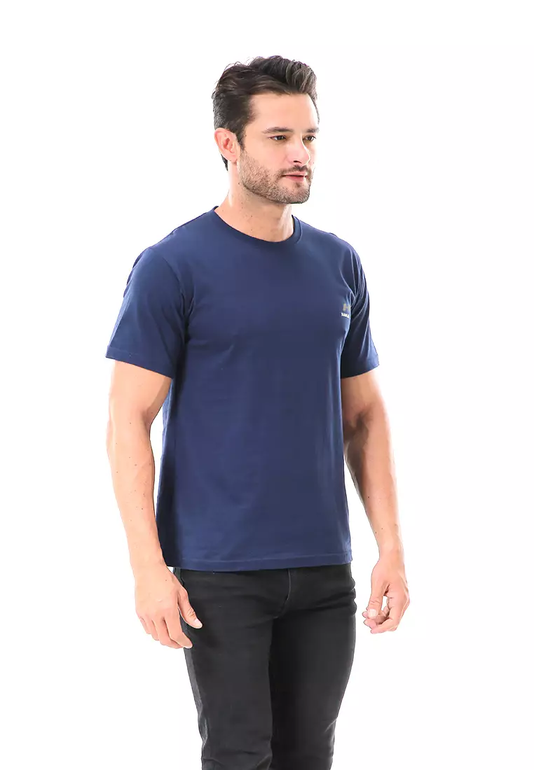 Aisley Atasan Pria Kaos Polos Lengan Pendek Casual T-Shirt Desain Simple Material Cotton ORIGINAL - Navy