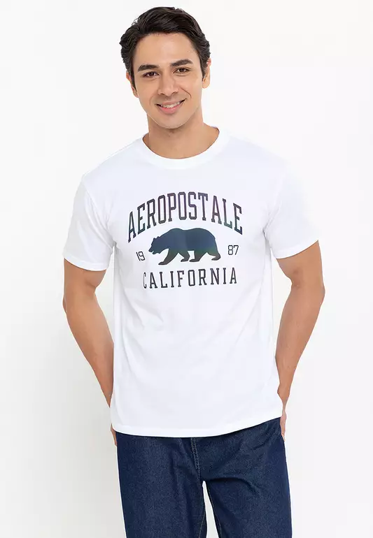 Men's Aeropostale White Bear Reflectorize Tee