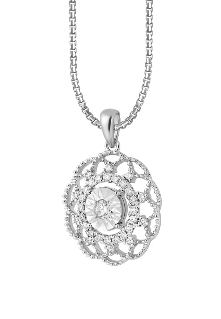 TOMEI Diamond Pendant, White Gold 750 (P6209)
