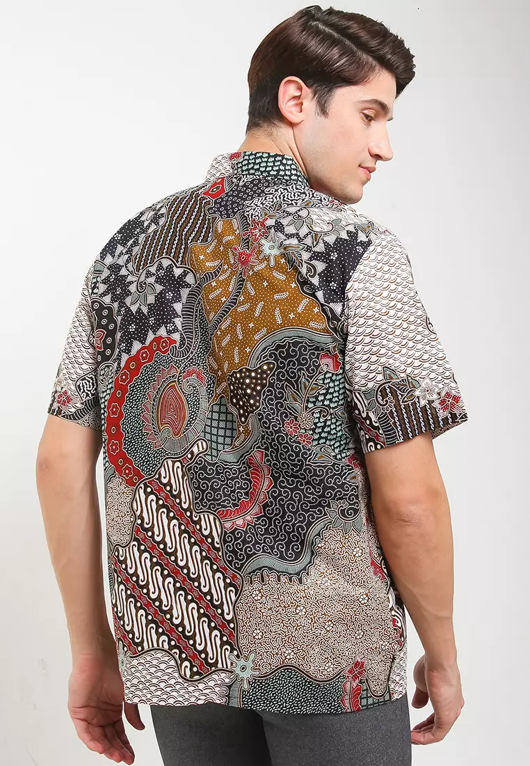 Elmar Kemeja Batik Premium Pria Casual Modern Lengan Pendek