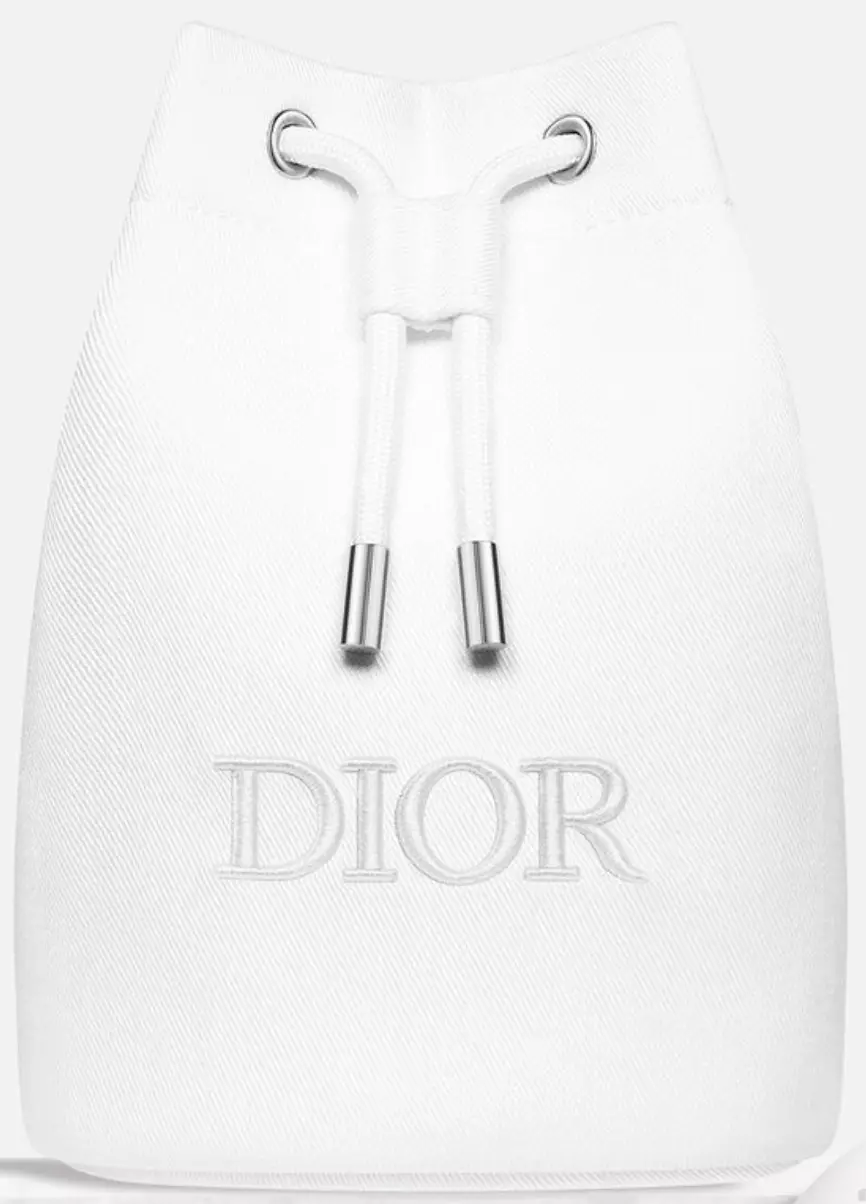 Dior White Drawstring Pouch