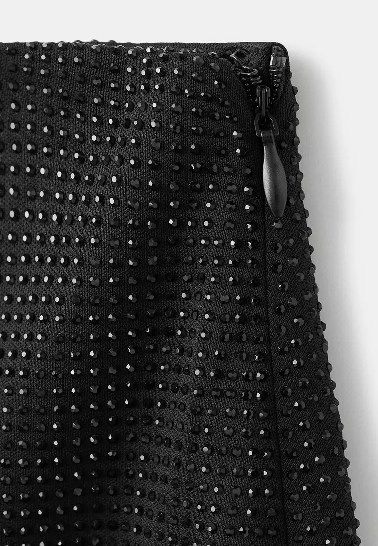 Strass Slit Skirt