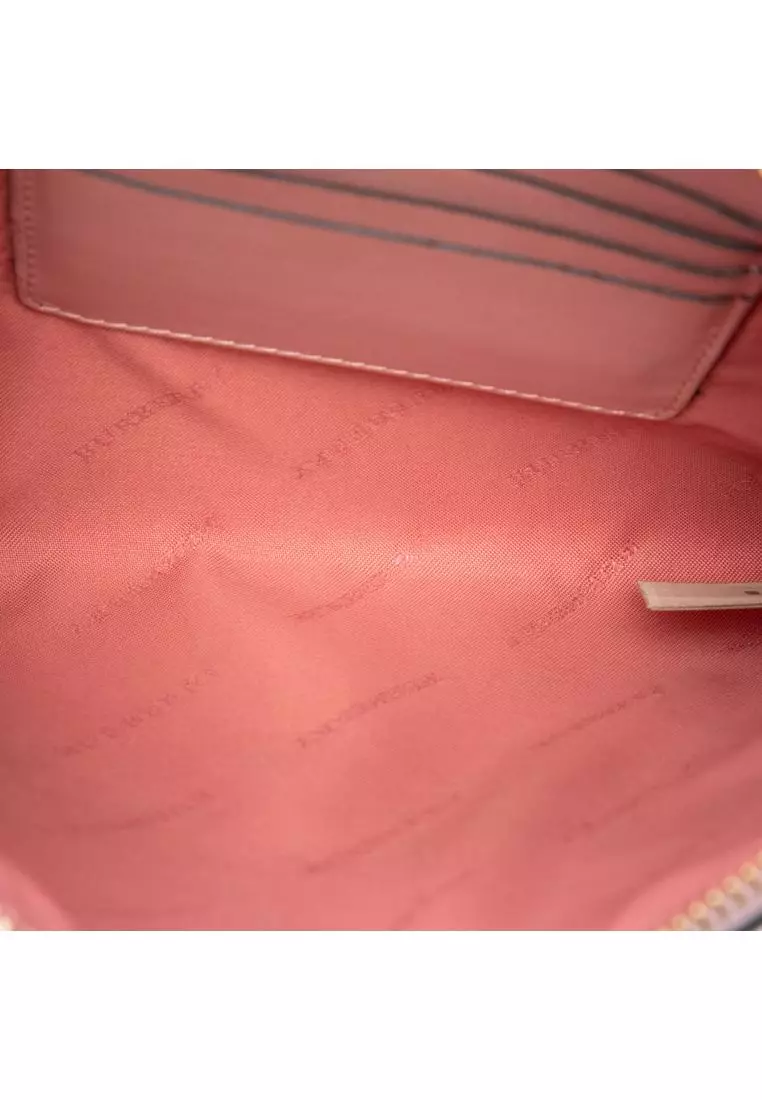 Pre-Loved Burberry Scalloped Leather And Suede Peyton Crossbody