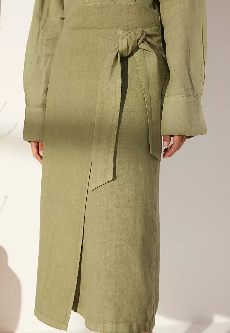 Tie Midi Skirt