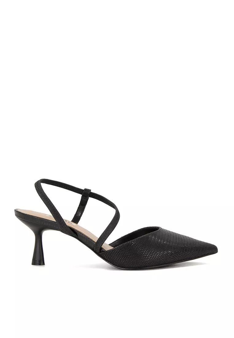 Buy Dune London Citrus Matte Flared-Heel Court Shoe Black 2024 Online ...