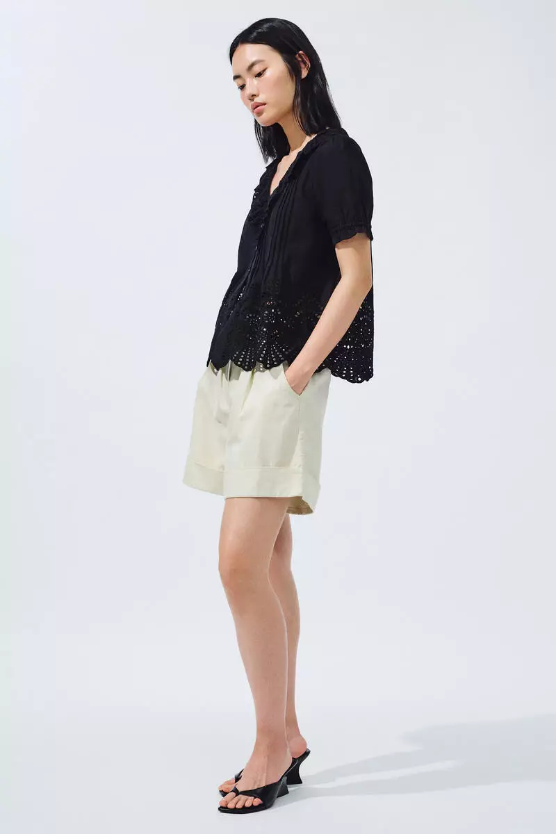 Broderie anglaise cotton blouse
