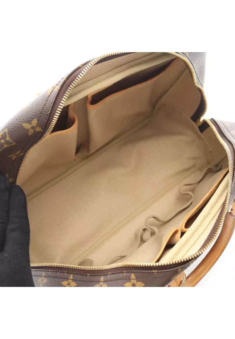 Pre-Loved Louis Vuitton Deauville bowling vanity monogram Handbag PVC leather Brown