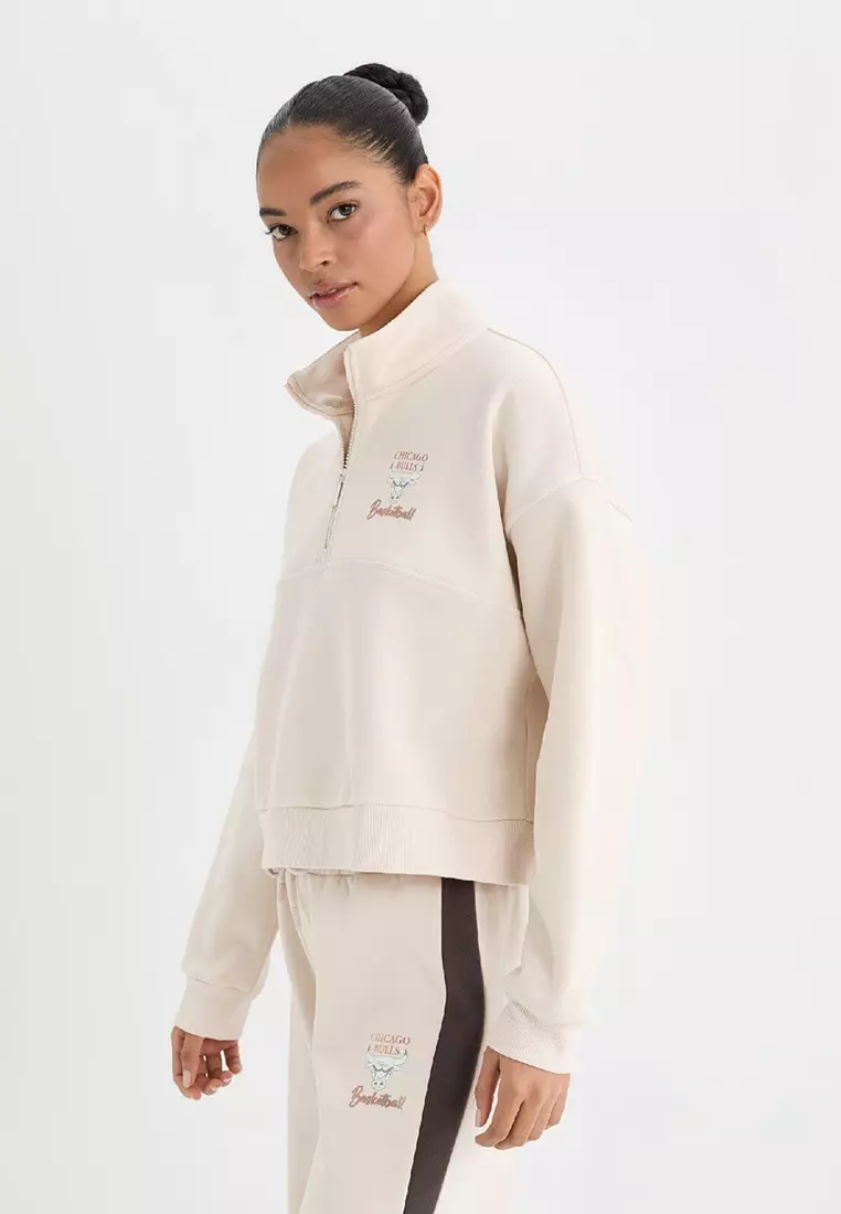 Nba Chicago Bulls Half Zip Sports Sweatshirt