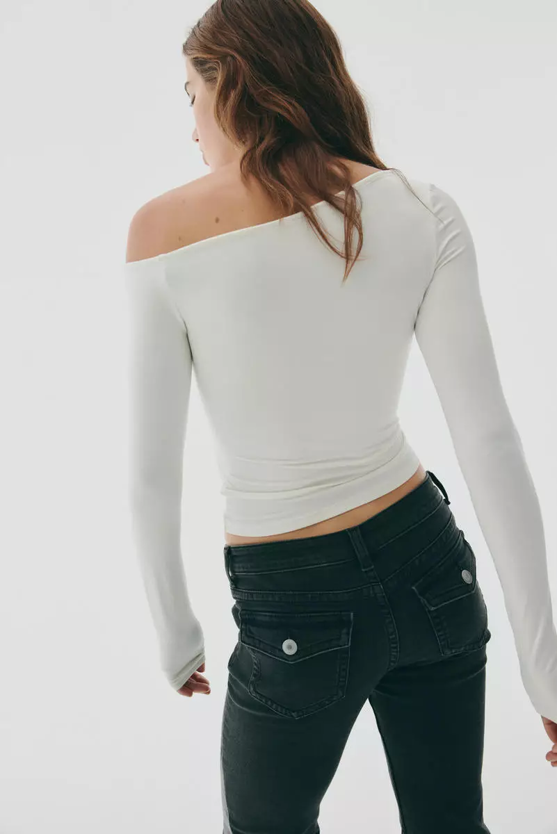 Draped one-shoulder top