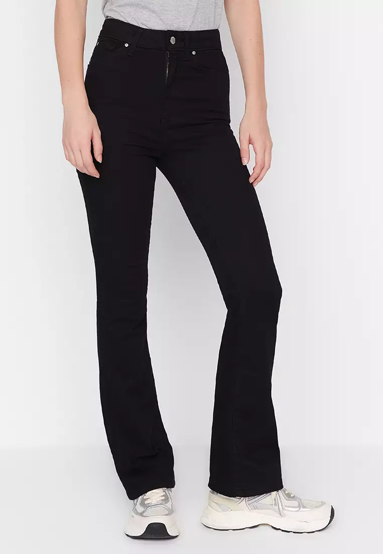 Buy Trendyol Front Button High Waist Jeggings In Black