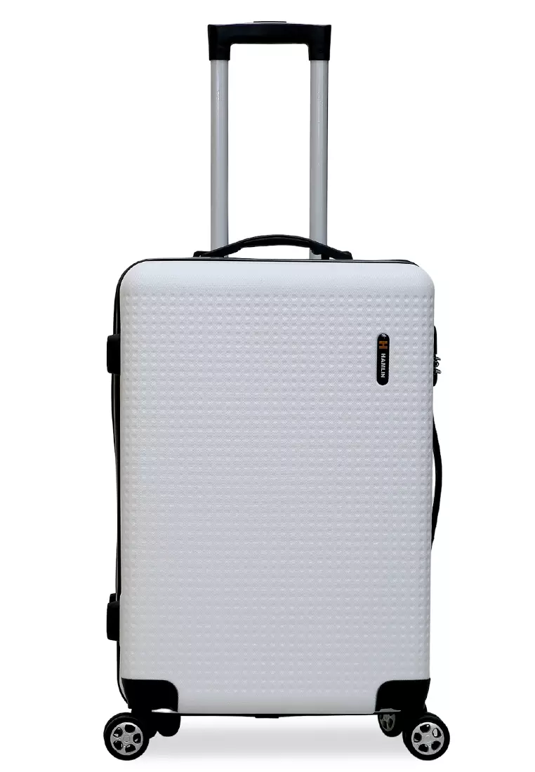 Isvara Tas Koper Hardcase One Set Unisex Large Compartment Suitcase Code Lock System Material ABS+PVC Coated ORIGINAL - White