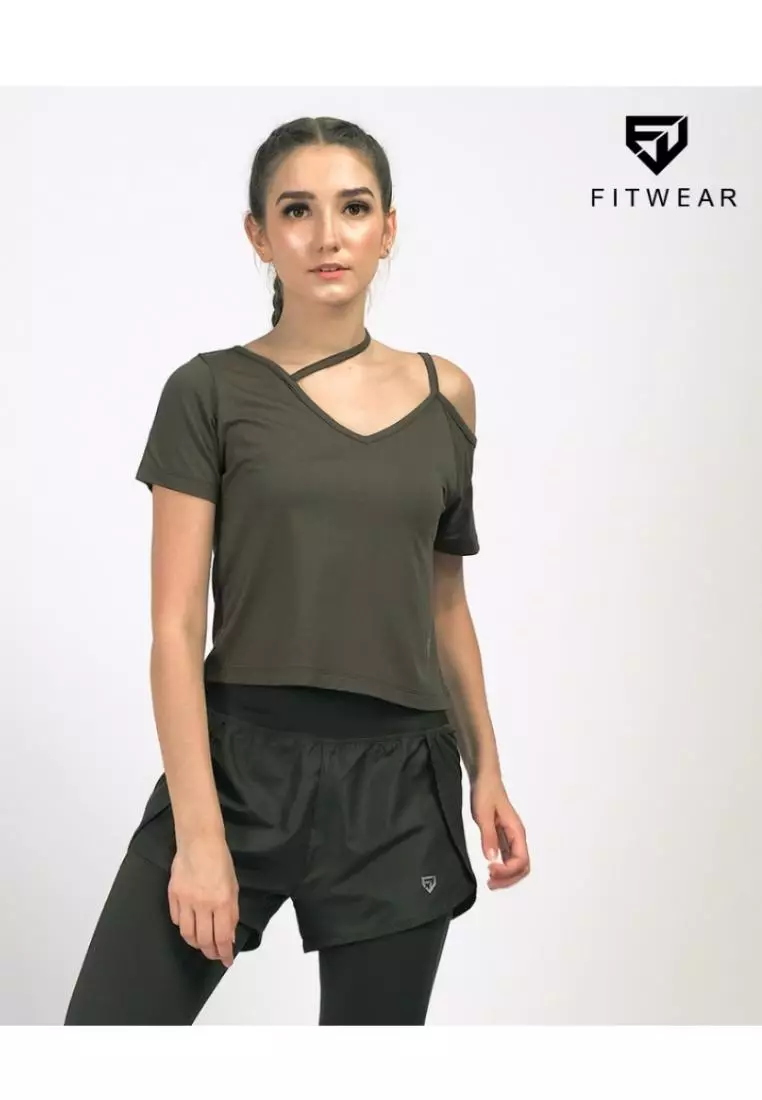 FITWEAR - SABRINA CROPTOPS S/S - ARMY