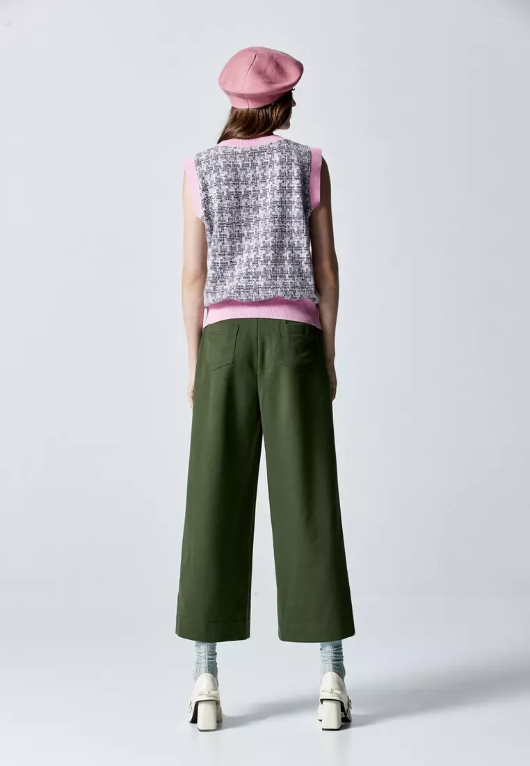 Basic Green Wide Leg Pants