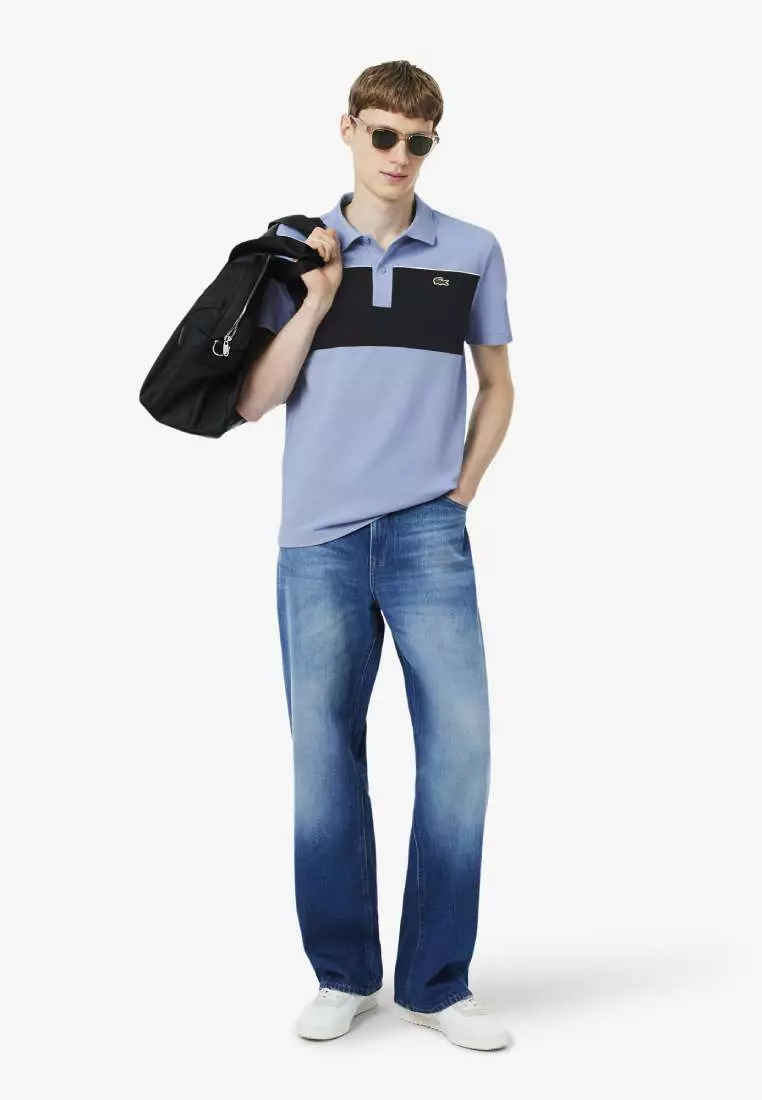 Regular Fit Colour-Block Piqué Polo Shirt