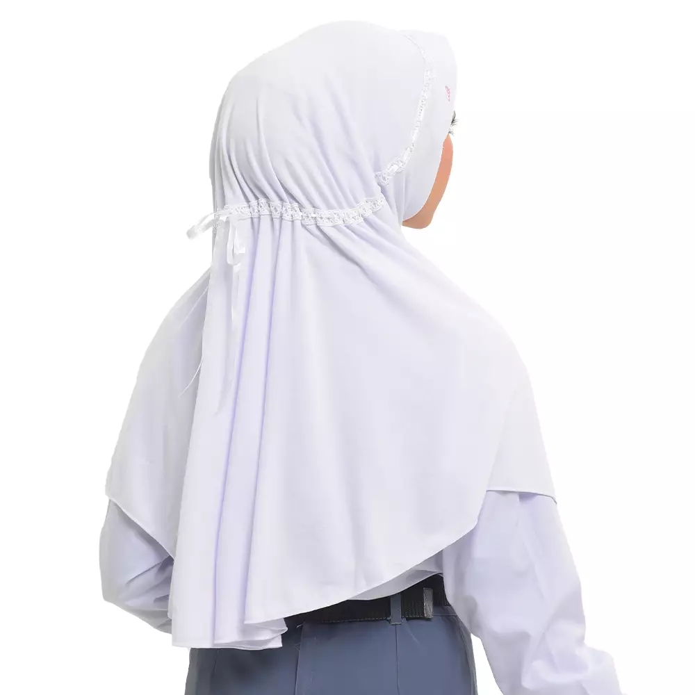 Rabbani - Kerudung Sekolah Instan Hemy - White S (New)