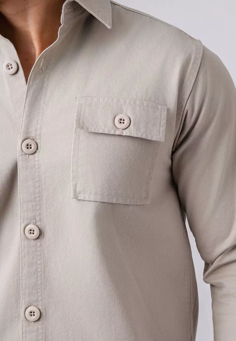 Jacket Shacket Workwear Shirt Light Beige