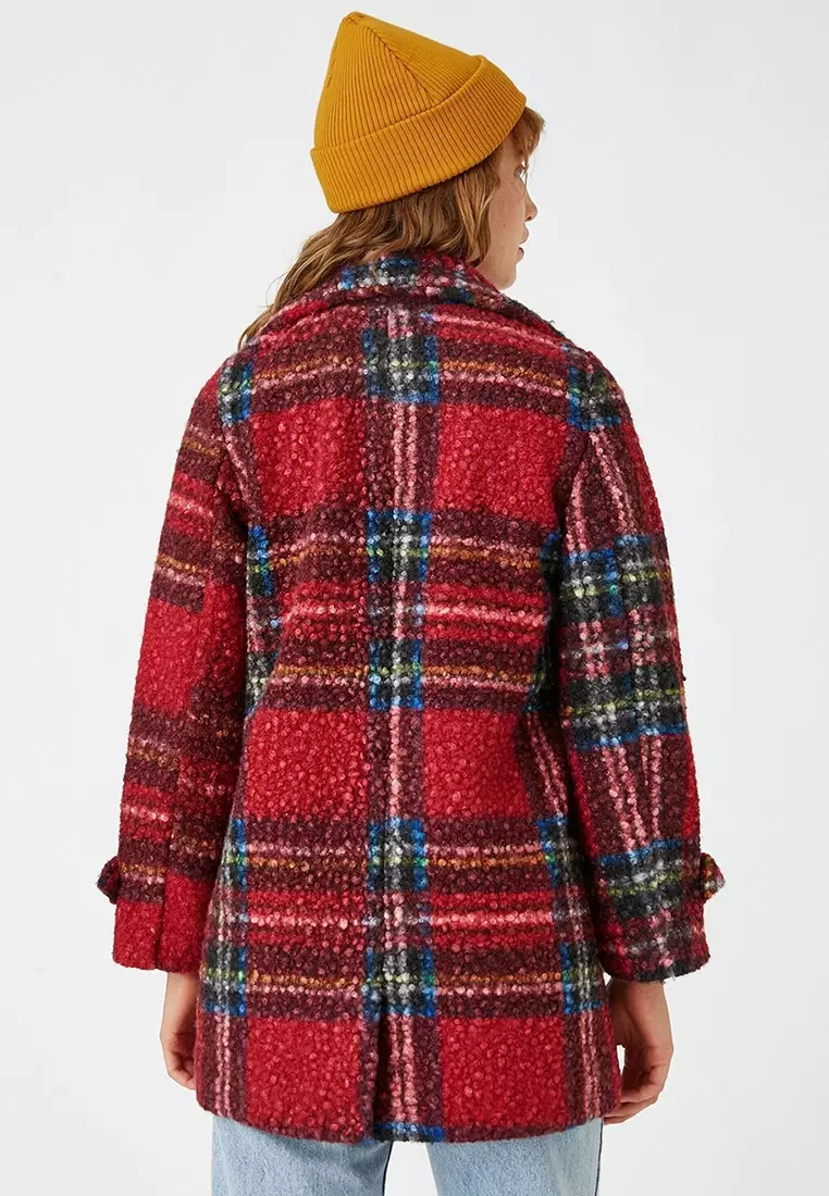 Double Breasted Fastener Boucle Coat