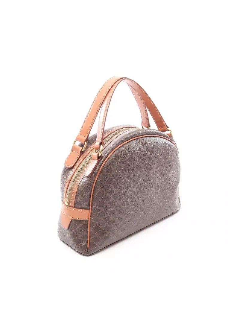 Pre-Loved Celine Macadam Handbag PVC leather Dark brown Brown