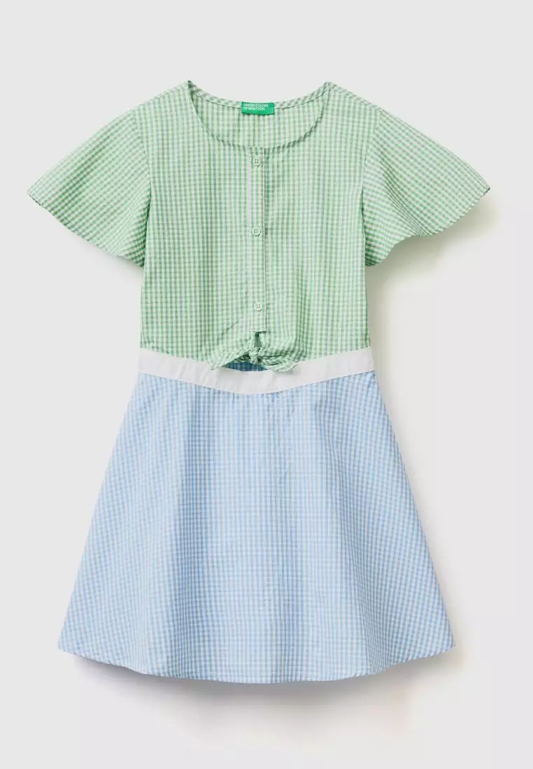 Pure cotton gingham school dress on sale