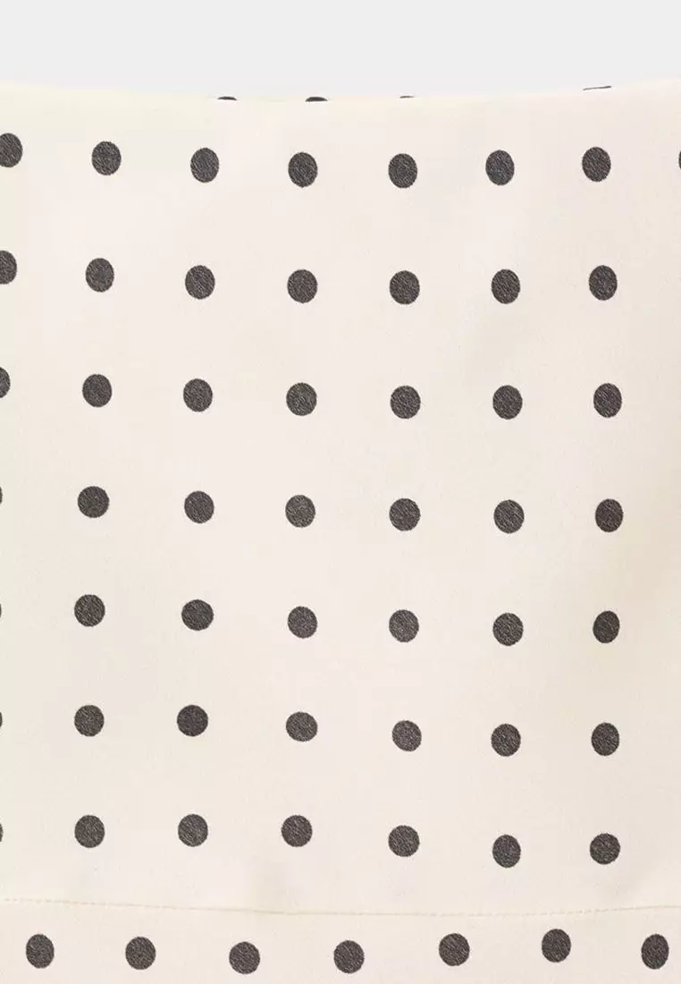 Polka Dot Skirt with Asymmetric Hem