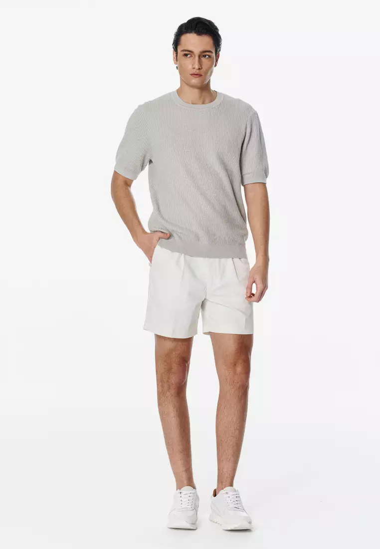 Glacier Grey Pure Cotton Crewneck Knit