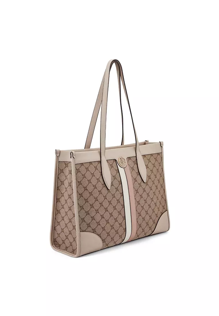 Buy Nine West Kyelle Jet Set Tote Mocha Logo/Bellini 2024 Online ...