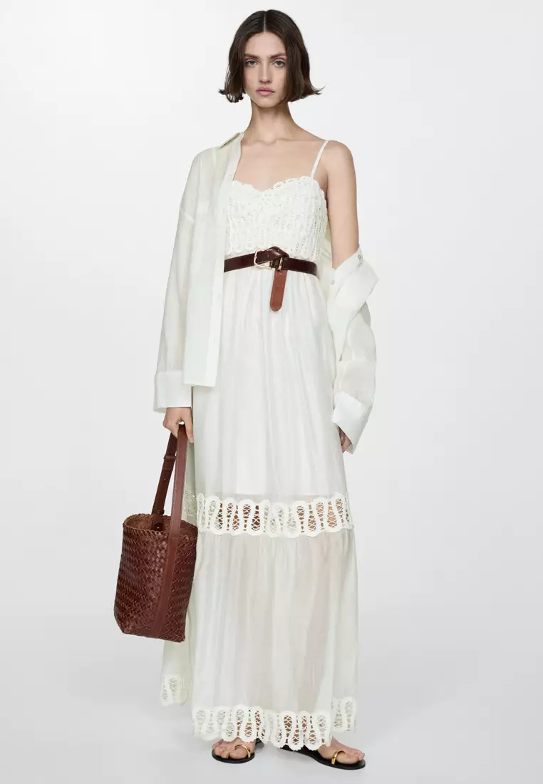 Mango embroidered dress online